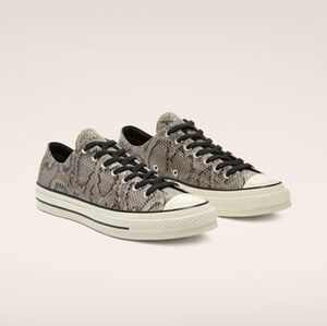 Converse Beige and Black Snake Print Sneakers